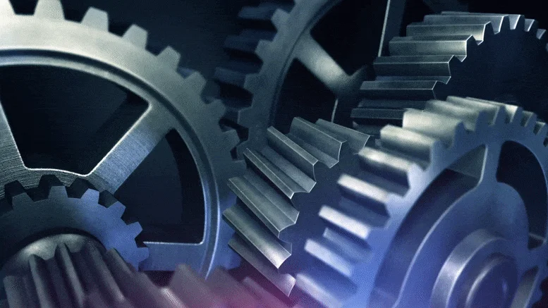 Animated concept art of interlocking gears