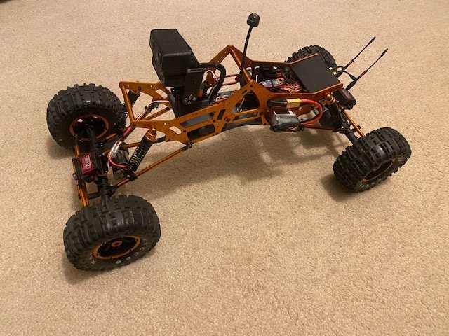 A ground robot built on a rock-crawler chassis